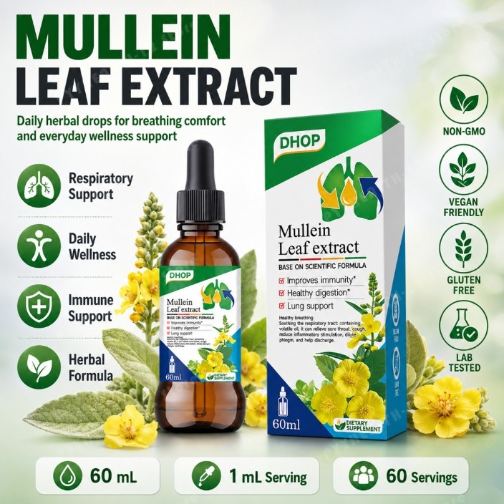 Herbal Wellness Drops - Extrato de Folha de Mullein em