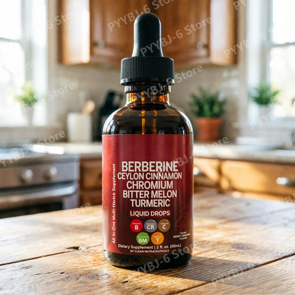 Herbal Wellness Drops - Gotas Líquidas de Berberina, Cromo, Cúrcuma