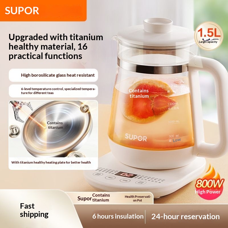 Herbal Tea For Wellness - Supor Panela de Saúde de Titânio