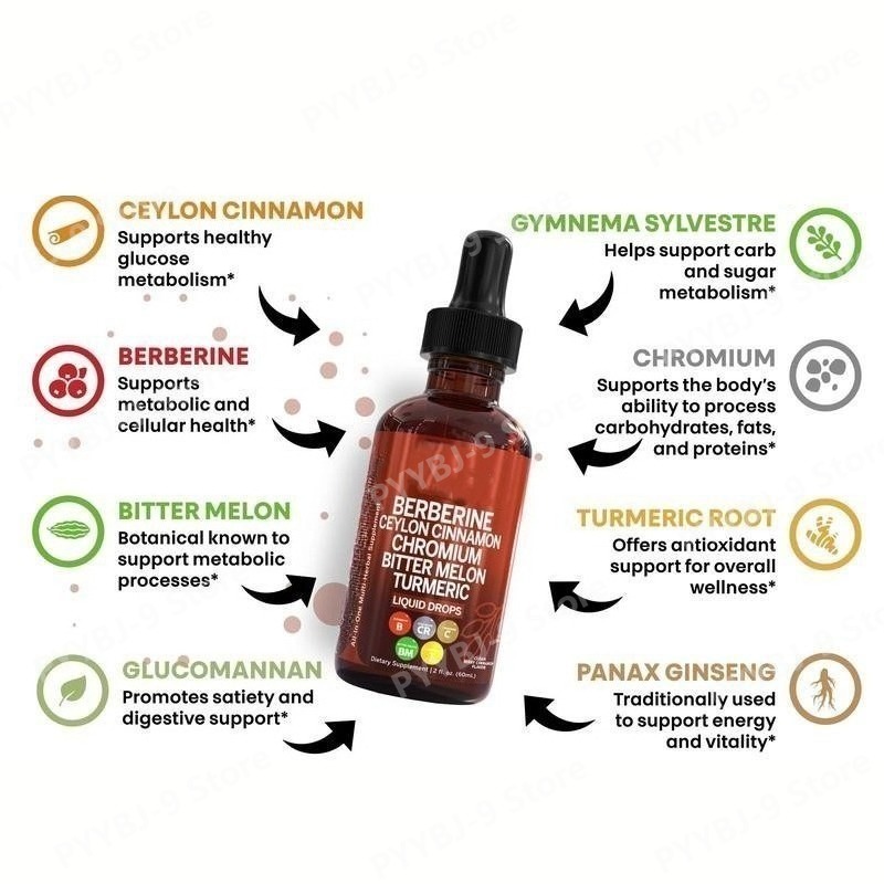 Gotas Líquidas de Berberina, C - Herbal Wellness Drops avaliação e preço